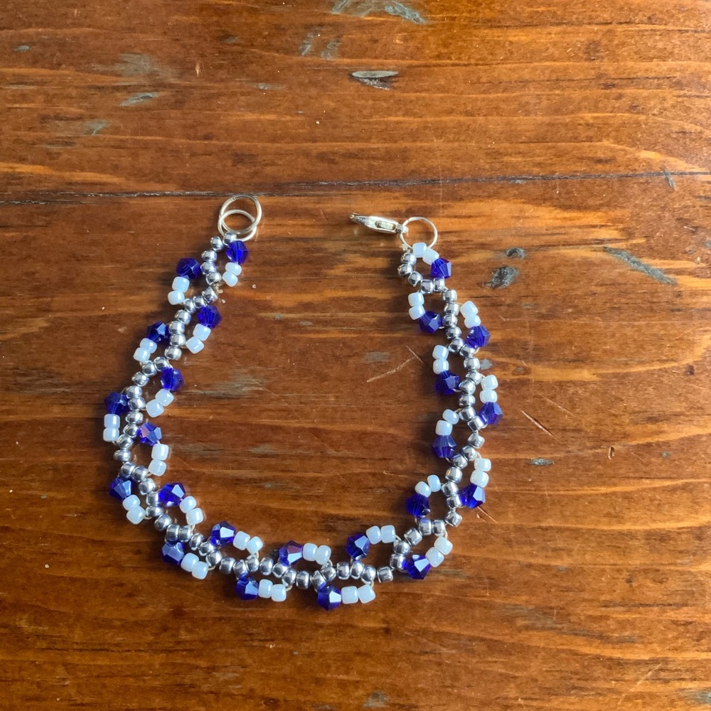 Hand Crafted Sapphire and Silver Bracelet